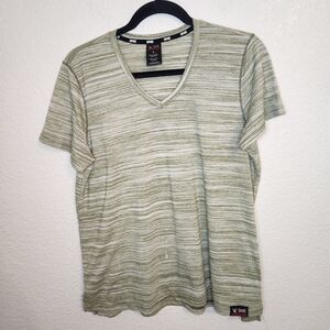 Tapout Thyme Green V-Neck Women's T-Shirt Size Large